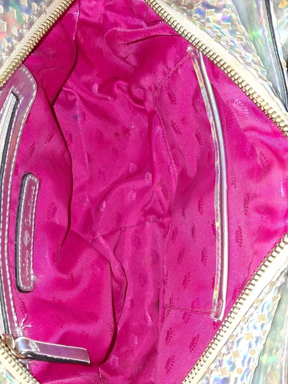 Juicy Couture Holographic Iridescent Satchel - Gold Hardware